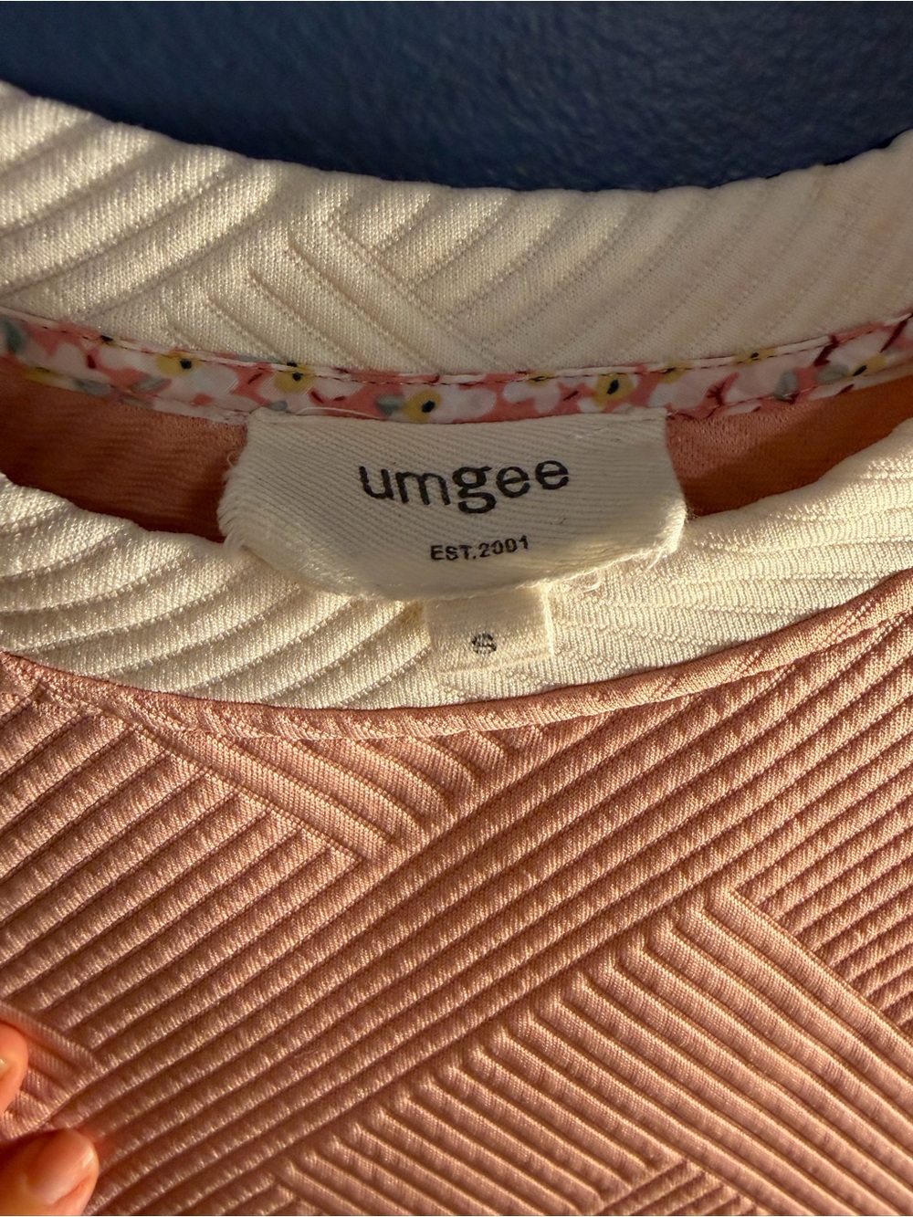 Umgee Colorblock Textured Top Small - Picture 3 of 5